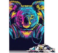 Puzzle Koala con cuffie e occhiali da sole per adolescenti, 1000 pezzi, regali di Natale, puzzle rompicapo per adulti, 1000 pezzi (75x50 cm)