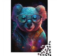 Puzzle Koala con occhiali, materiali ecologici, 100% cartone riciclato, puzzle per donne e uomini, 300 pezzi (40x28 cm)