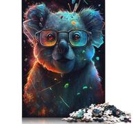 Puzzle Koala con occhiali per adulti 1000 pezzi Decorazione per la casa Puzzle insoliti per adulti per bambini Regalo di Natale 1000 pezzi (75x50 cm)