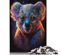 Puzzle Koala con occhiali per adulti Relax Challenge Toy Puzzle per adulti per donne per bambini dai 12 anni in su Regalo di Natale 1000 pezzi (75x50 cm)