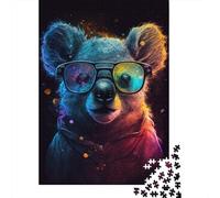 Puzzle Koala con occhiali per famiglie, giochi stimolanti, puzzle in cartone riciclato al 100% per bambini adulti, regalo di compleanno, 1000 pezzi (38x26 cm)