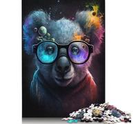 Puzzle Koala con occhiali Premium 100% carta riciclata, puzzle rettangolare per donne e uomini, 1000 pezzi (75x50 cm)