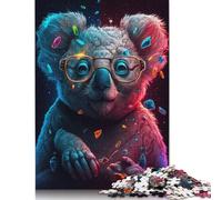 Puzzle Koala con occhiali, rompicapo in cartone riciclato al 100%, per bambini e adulti dai 12 anni in su, regali di Natale, 1000 pezzi (75x50 cm)