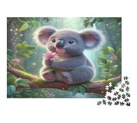 Puzzle Koala in Fiore Amico della Foresta 1000 Pezzi 52x38cm Carta Riciclata per Adulti Gioco Educativo Sfida Attività Casa dai 12 Anni in Su Regalo
