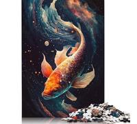 Puzzle Koi Cosmico, rompicapo in cartone riciclato al 100%, per donne e uomini, regalo per la festa della mamma, 1000 pezzi (26x38 cm)