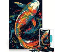 Puzzle Koi dai colori vivaci,1000 pezzi,gioco interattivo per stimolare la mente,incastro perfetto,nessun pezzo si stacca,sfida cerebrale per la casa (50x75cm)
