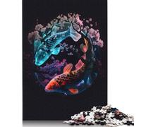 Puzzle Koi Fish Neon da 520 pezzi per adulti, in legno riciclato al 100%, puzzle rigidi per donne e uomini, 520 pezzi (52x38 cm)