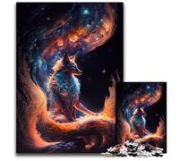 Puzzle Kurama, una volpe a nove code da 1000 pezzi per adulti, puzzle in legno Relax & Challenge, arte decorativa colorata per la casa, amici, 50x75cm/19,68x29,52 pollici