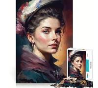 Puzzle "La donna pittrice" per adolescenti, 1000 pezzi, puro gioco di logica, tranquillo, rilassante, pulito, decorazione da parete 38x26cm