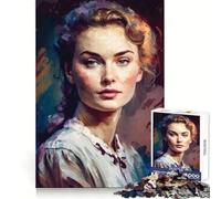 Puzzle "La donna pittrice" per adulti, 1000 pezzi, gioco stimolante per la mente, calma e bellezza, pezzo da collezione 38x52cm