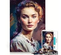 Puzzle "La donna pittrice" per adulti, 1000 pezzi, gioco stimolante per la mente, calma e bellezza, pezzo da collezione 38x52cm
