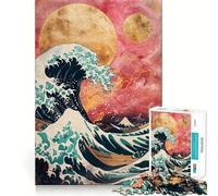 Puzzle "La Grande Onda Rosa" da 1000 pezzi per adolescenti, gioco per allenare la mente, rilassante, artistico, da assemblare, regalo premuroso 50x75cm