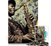 Puzzle "La magia del jazz" per ragazzi, 1000 pezzi, puro gioco di logica, tranquillo, pulito, decorazione da parete 38x52cm