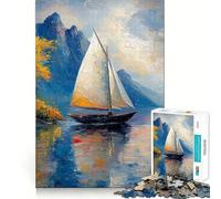 Puzzle "La nave a vela solitaria" da 1000 pezzi per adulti, gioco di logica e relax, ideale come regalo 38x26cm