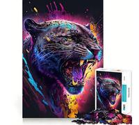 Puzzle "La Pantera Eccitata" da 1000 pezzi per adulti, stimola la memoria, ideale per momenti di relax, per comporre immagini e realizzare opere d'arte 38x52cm