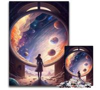 Puzzle "La porta verso l'ignoto" da 1000 pezzi in cartone, regalo perfetto per la festa della mamma, compleanni, Natale, 26X38CM/10,23x14,96 pollici.