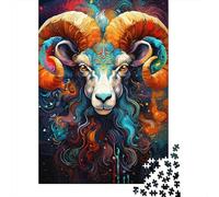 Puzzle La psichedelia colorata del dio capra con immagini personalizzabili, 100% cartone riciclato, per adulti e adolescenti, 1000 pezzi (38x26 cm)