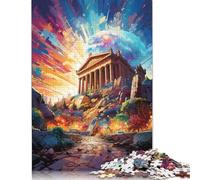 Puzzle "La psichedelia colorata dell'Acropoli", 100% in cartone riciclato, per bambini e bambine, regalo di Natale, 1000 pezzi (75x50 cm).