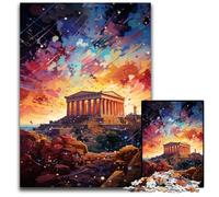 Puzzle "La psichedelia colorata dell'Acropoli" da 1000 pezzi per adulti puzzle in legno sfida mentale regalo attività educativa per adolescenti 1000 pezzi (75x50 cm)