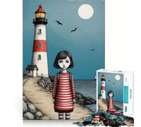 Puzzle La ragazza al faro per adolescenti, 1000 pezzi, per migliorare la memoria, per il tempo libero a casa, con bordi precisi, 38x26cm