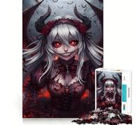 Puzzle "La ragazza demone dagli occhi cremisi" per adolescenti, 1000 pezzi per allenare la mente, semplice e divertente da assemblare, un regalo prezioso 50x75cm