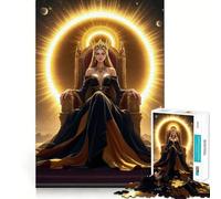 Puzzle "La regina sul trono d'oro" da 1000 pezzi, gioco di abilità mentale, rilassante, taglio di precisione, pezzo da collezione (38x52cm)
