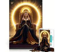 Puzzle La regina sul trono d'oro da 1000 pezzi per ragazzi, gioco di logica e abilità, momento di serenità, taglio preciso, (50x75cm)