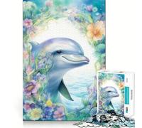 Puzzle "La Saggezza dei Delfini" per adulti, 1000 pezzi, gioco intelligente per rafforzare i legami familiari, taglio preciso, regalo stagionale 50x75cm