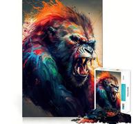 Puzzle "La Scimmia Arrabbiata" per adulti, 1000 pezzi, gioco stimolante per la mente, divertente e rilassante, con tagli precisi, decorazione da parete 38x26cm