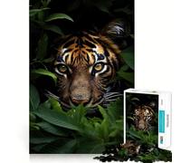 Puzzle "La tigre nella giungla" da 1000 pezzi per ragazzi, gioco per lo sviluppo delle capacità cognitive, design rilassante, assemblaggio, regalo premuroso 38x26cm