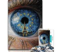 Puzzle "La Torre Eiffel negli occhi" da 1000 pezzi, regalo per adolescenti, sfida difficile antistress, migliora l'amore tra coppie, 50x75cm