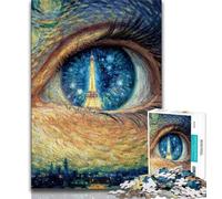 Puzzle "La Torre Eiffel negli occhi" da 1000 pezzi, regalo per adolescenti, sfida difficile antistress, migliora l'amore tra coppie, 50x75cm