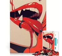 Puzzle Labbra di Vampiro 1000 pezzi Gioco Think Boost Incastro perfetto Nessun pezzo si stacca Sfida interattiva per la mente per la casa (38x26cm)