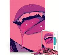 Puzzle "Labbra di Vampiro" per Adolescenti,1000 pezzi,gioco di memoria,incastro perfetto,nessun pezzo si stacca,ideale da portare in viaggio,gioco per allenare la mente,regalo (50x75cm)