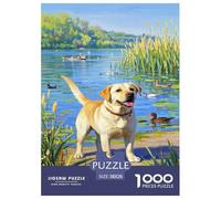 Puzzle Labrador Retriever Dog Composto Da 1000 Pezzi, Puzzle Lake Scenery Adulti, Gioco Diabilità Impossibile Puzzle Pittura Giochi Rilassamento E Intelligenza Regali Di Festa 38x26cm/1000pcs