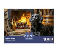 Puzzle Labrador Retriever Dog Con 1000 Pezzi Per Adulti,Fireplace Gioco Diabilità Impossibile Gioco Intellettivo Familiare Arredamento Domestico 38x26cm/1000pcs
