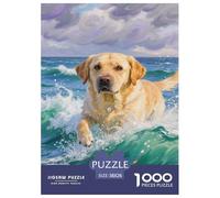 Puzzle Labrador Retriever Dog Da 1000 Pezzi Per Adulti,Ocean View Gioco Diabilità Impossibile Puzzle Pittura Giochi Rilassamento E Intelligenza Arredamento Domestico 38x26cm/1000pcs