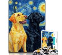 Puzzle Labrador sotto il cielo notturno per adolescenti, 1000 pezzi, difficile da completare ma divertente e umoristico, regalo di compleanno, regali, decorazione da parete 38x26cm