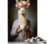 Puzzle Lady Llama Coffee da 520 pezzi per adulti. Puzzle impegnativi e stimolanti per bambini adulti. 520 pezzi (52x38 cm).