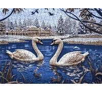Puzzle lago cigno - Puzzle 1500 Pezzi per Adulti - Puzzles Giochi Rilassamento e Intelligence - Bene Confezionamento in Scatola - Stampa ad Alta Definizione - Puzzles Legno Impegnativi s7h-183
