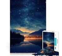Puzzle "Lago nella notte stellata", 1000 pezzi, per adulti, esercizio mentale, antistress, design, assemblaggio, regalo elegante 38x52cm