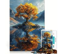Puzzle "L'Albero della Vita d'Autunno" da 1000 pezzi per adulti, gioco di logica stimolante, antistress, bordi trasparenti, regalo per le festività 38x52cm