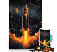 Puzzle "Lancio di un razzo nello spazio" da 1000 pezzi per ragazzi, gioco di logica e svago, bordi lisci, regalo di alta qualità (38x26cm)