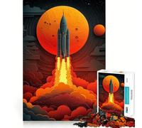 Puzzle "Lancio di un razzo nello spazio" da 1000 pezzi per ragazzi, gioco di logica e svago, taglio liscio, regalo speciale (38x26cm)
