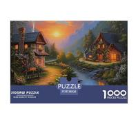 Puzzle Landscape Painting - 1000 Elementi, The Cabin in The Woods, Puzzle Fai Da Te, Intrattenimento Creativo, Regalo, Divertimento, Puzzle Classici Per Adulti E Bambini Dai 12 Anni 38x26cm/1000pcs