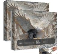 Puzzle L'Aquila Intagliata 1000 Pezzi, Maestoso Gioco Puzzle dell'Aquila Calva, Gioco di Puzzle di Design Artistico della Fauna Selvatica delle Aquile, Divertimento e Arredamento Due in Uno (2set)