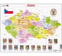 Puzzle Larsen Mappa della Repubblica Ceca con regioni 70 pezzi