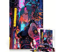 Puzzle "L'ascesa del demone al neon" per adulti, 1000 pezzi, gioco intelligente, ideale per rafforzare i legami familiari, taglio preciso, regalo stagionale 38x52cm
