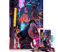 Puzzle "L'ascesa del demone al neon" per ragazzi, 1000 pezzi, gioco di logica, passatempo per la casa, taglio preciso, regalo per le festività 38x26cm