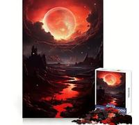 Puzzle "L'Ascesa della Luna di Sangue" per adolescenti, 1000 pezzi, stimola la memoria, rilassante e divertente, taglio di alta qualità, regalo elegante (38x26cm)